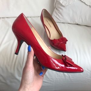 Red Patent Bow Heels